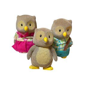Li’l Woodzeez WhoosWhoos Owl Family Mom Dad Kid Lot of 3
